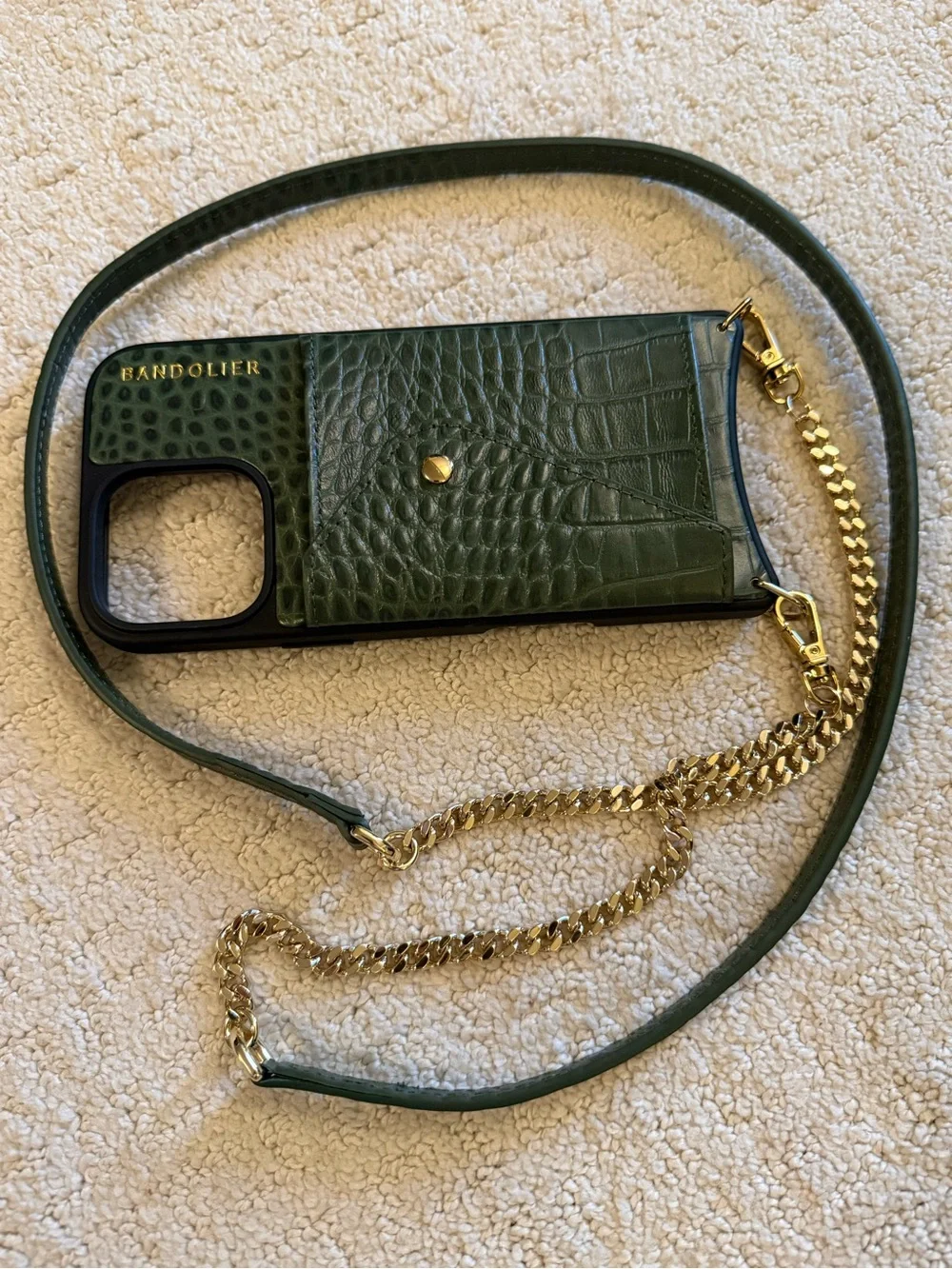Bandolier Vivian Crossbody Phone case Green Croc